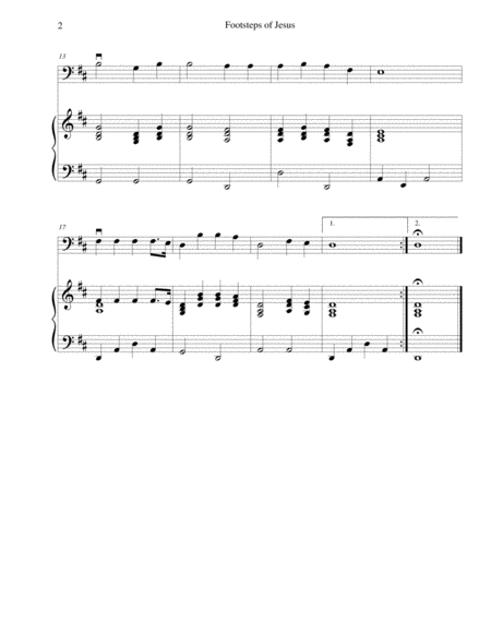 Footsteps of Jesus - for beginning string bass with optional piano accompaniment image number null