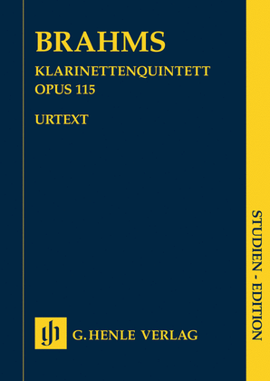 Book cover for Clarinet Quintet in B Minor, Op. 115