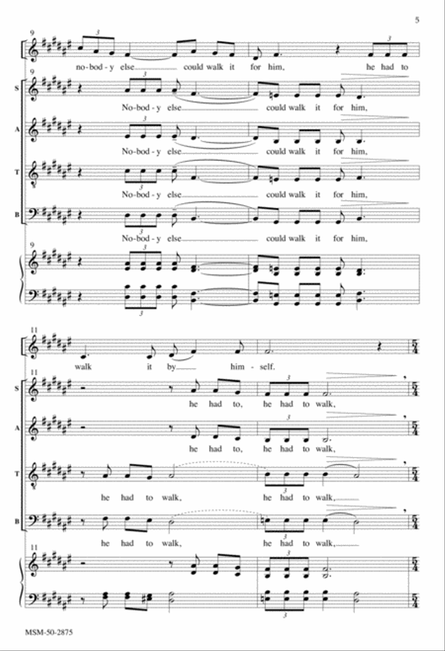 Jesus Walked This Lonesome Valley 4-Part scores gallery preview page 4