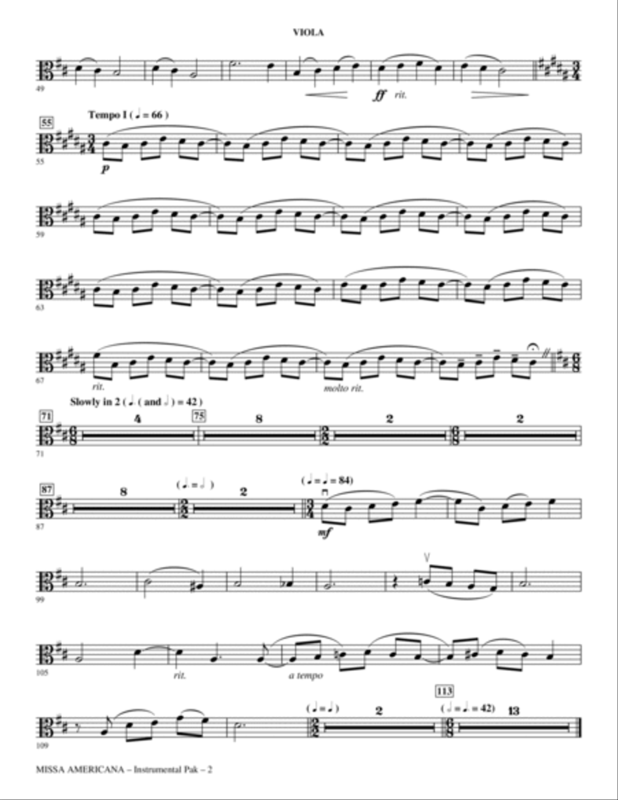 Missa Americana - Viola Choir scores gallery preview page 2