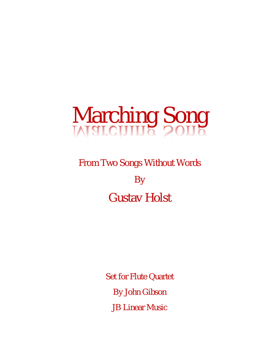 Marching Song by Gustav Holst for Flute Quartet Flute Quartet scores gallery preview page 1