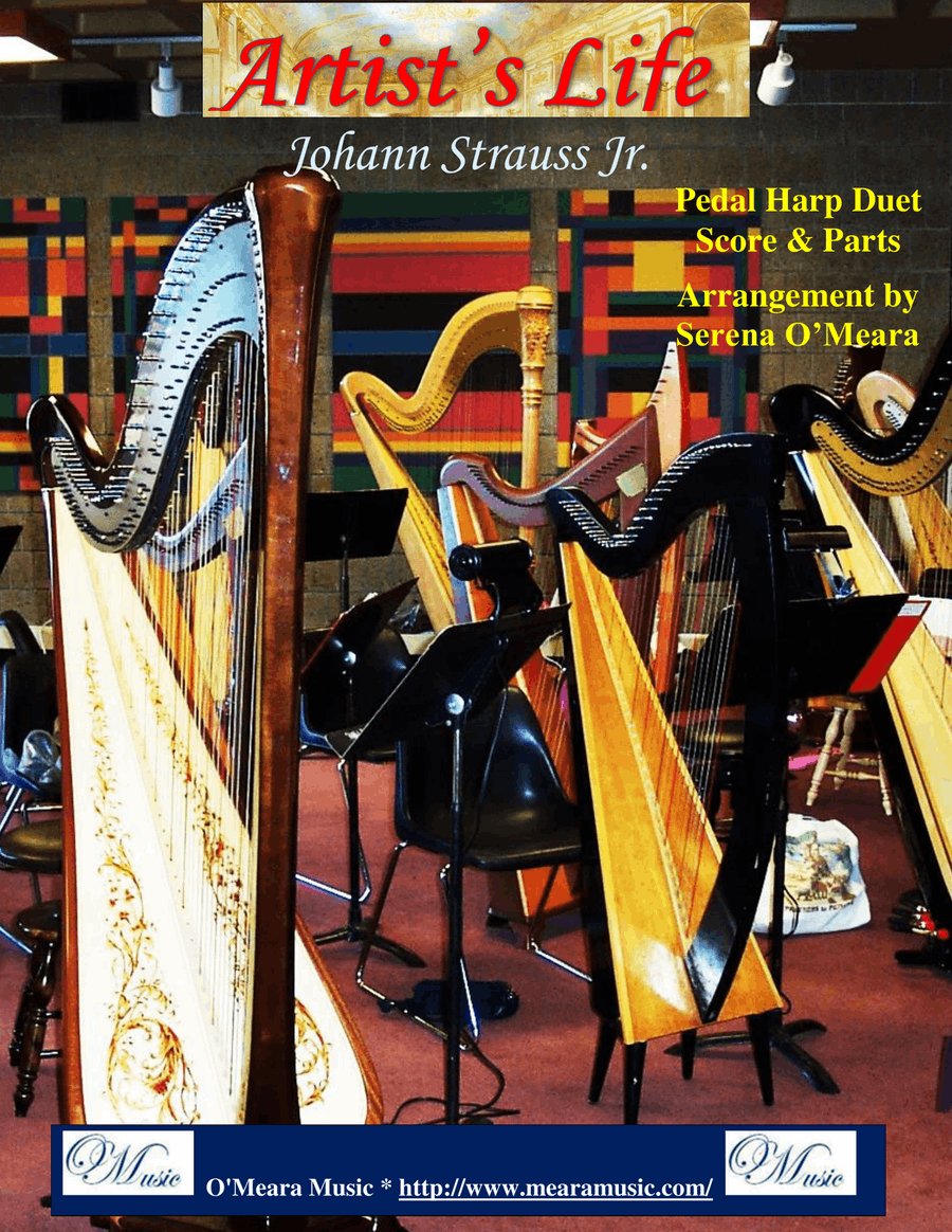Artist’s Life, Op. 316 - Pedal Harp Score & Parts Pedal Harp scores gallery preview page 1
