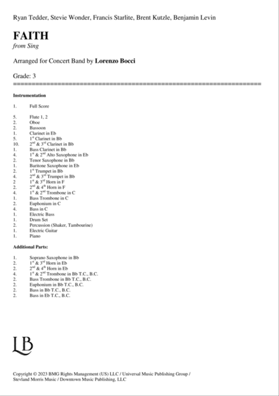 Faith Concert Band scores gallery preview page 2