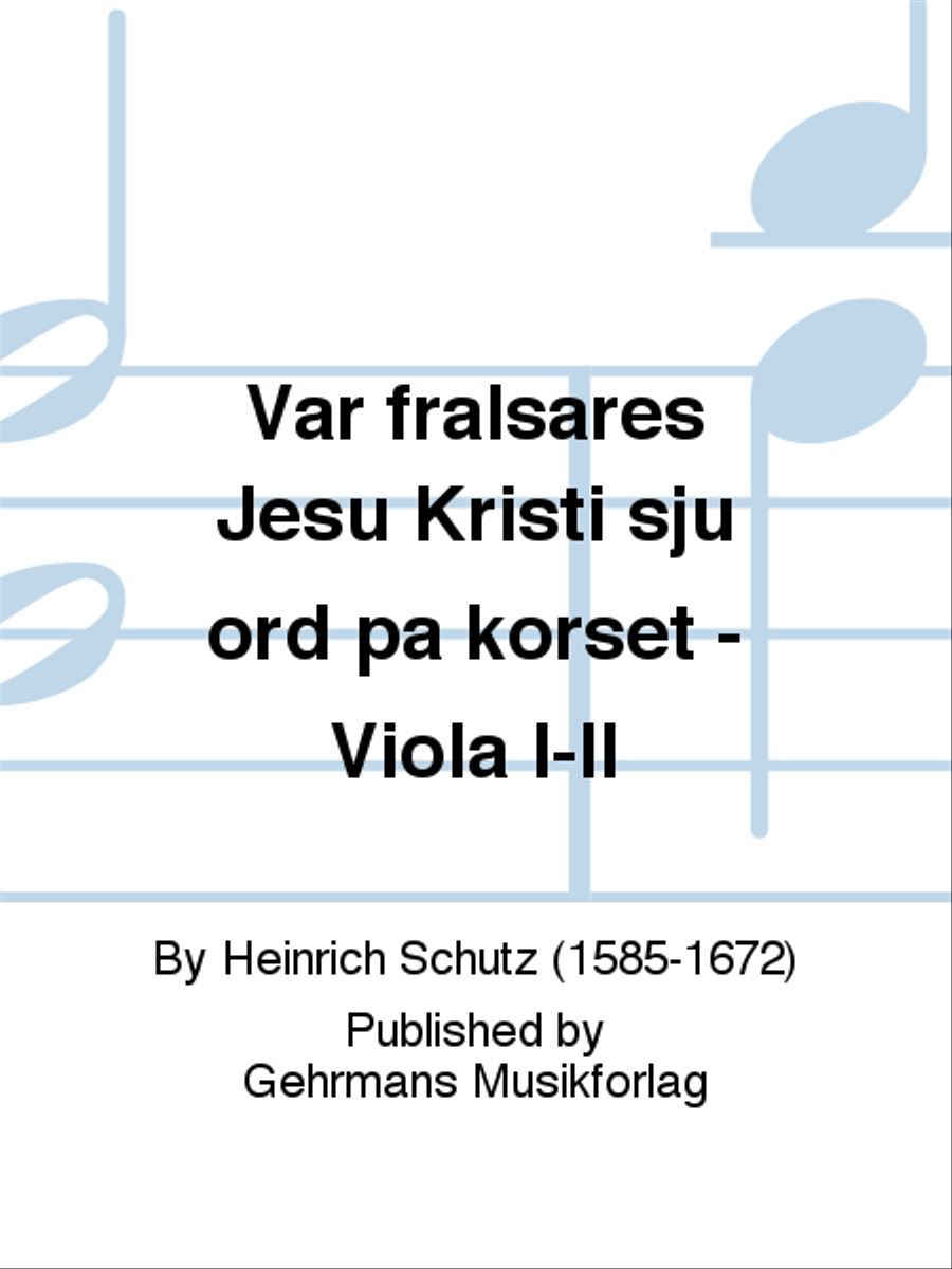 Var fralsares Jesu Kristi sju ord pa korset - Viola I-II 4-Part scores gallery preview page 1