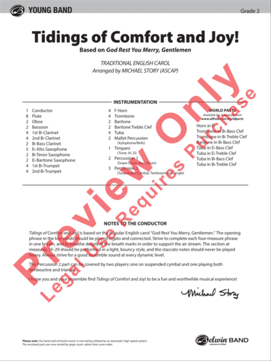 Tidings of Comfort and Joy! Concert Band scores gallery preview page 2