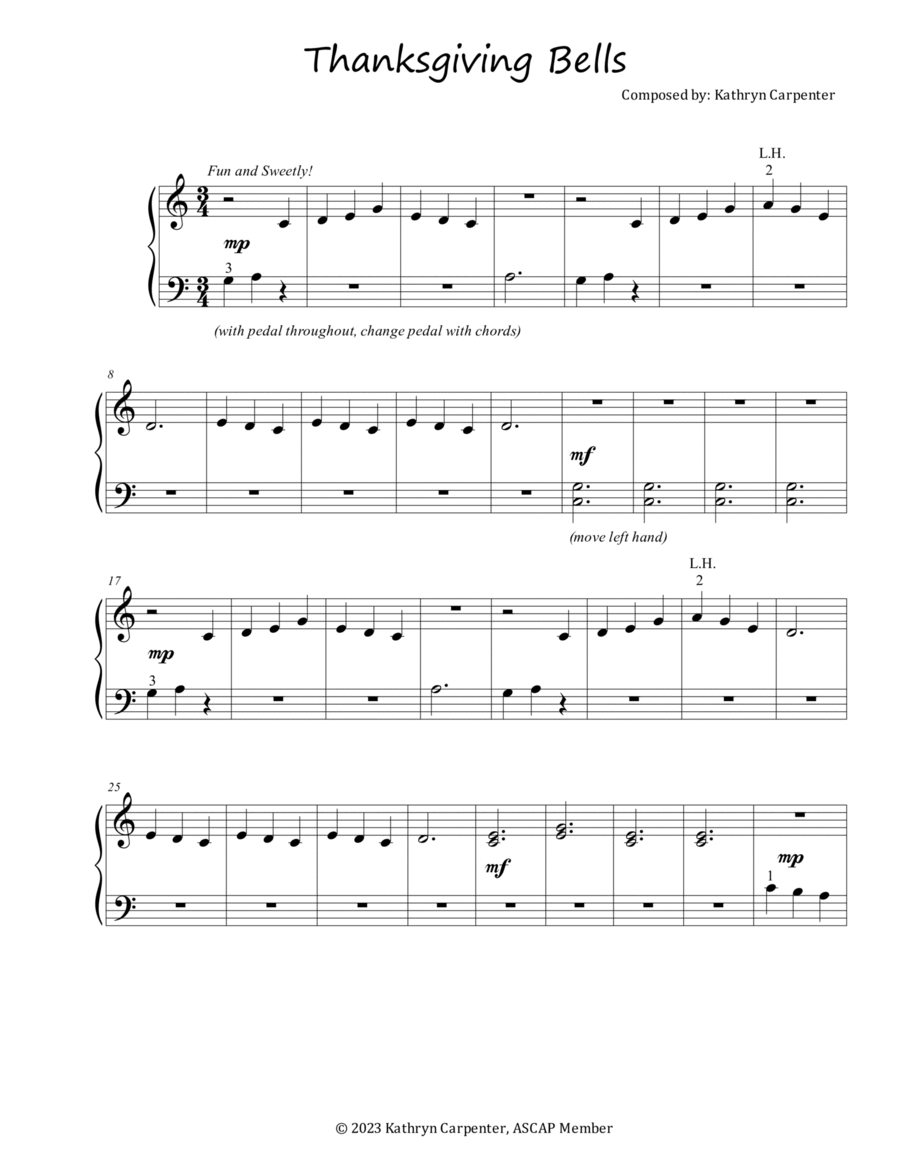 Thanksgiving Bells (Easy Piano)