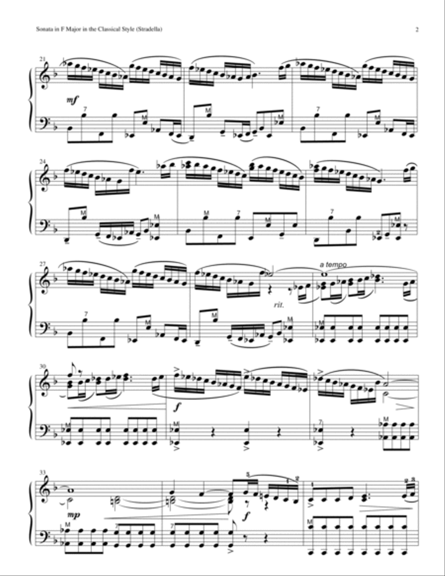 Sonata In F Major in the Classical Style (standard bass accordion) Accordion scores gallery preview page 2