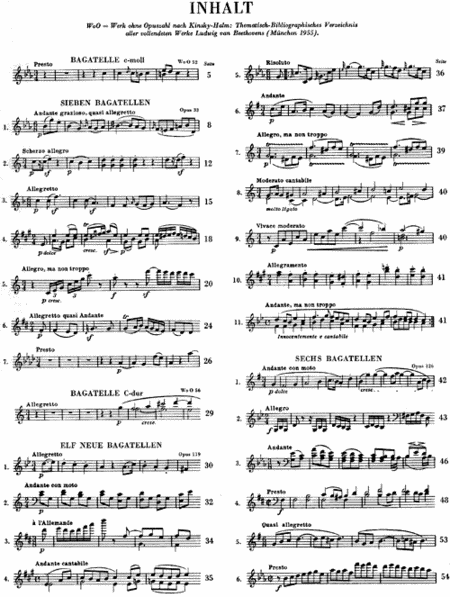 Bagatelles – Complete by Ludwig van Beethoven Piano Solo - Sheet Music