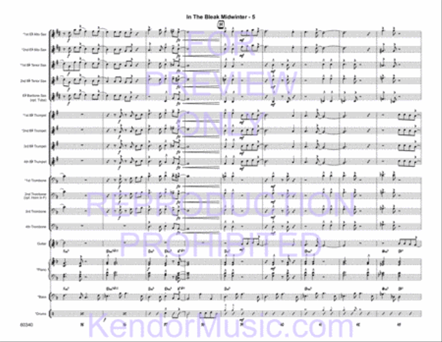 In The Bleak Midwinter Jazz Ensemble scores gallery preview page 6