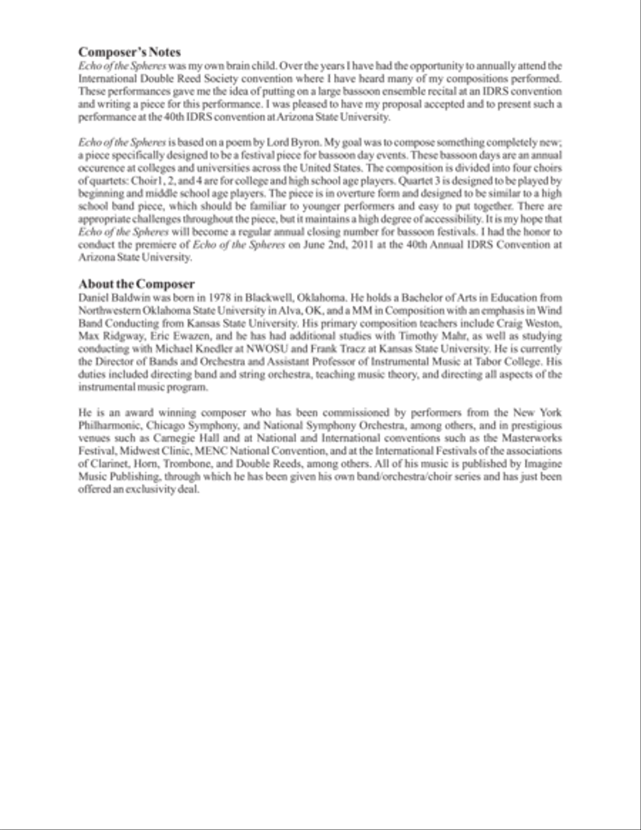 Echo of the Spheres Bassoon Quartet scores gallery preview page 2