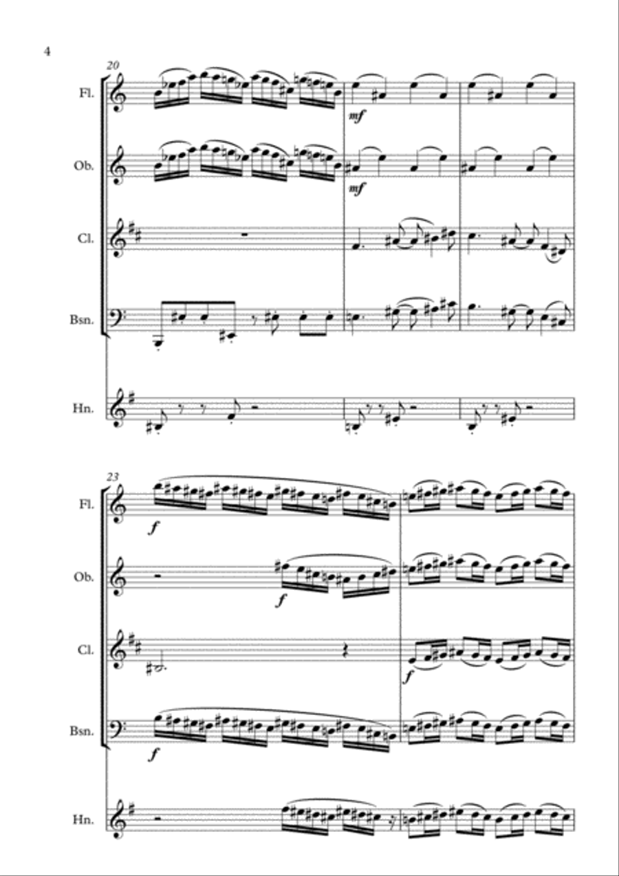 Theme From The Simpsons Woodwind Quintet scores gallery preview page 4