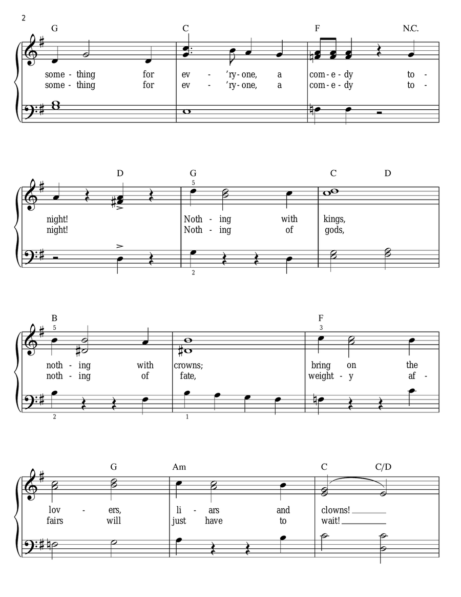 Comedy Tonight Comedy Tonight Easy Piano scores gallery preview page 2