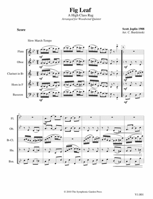Fig Leaf Rag (Scott Joplin) - woodwind quintet