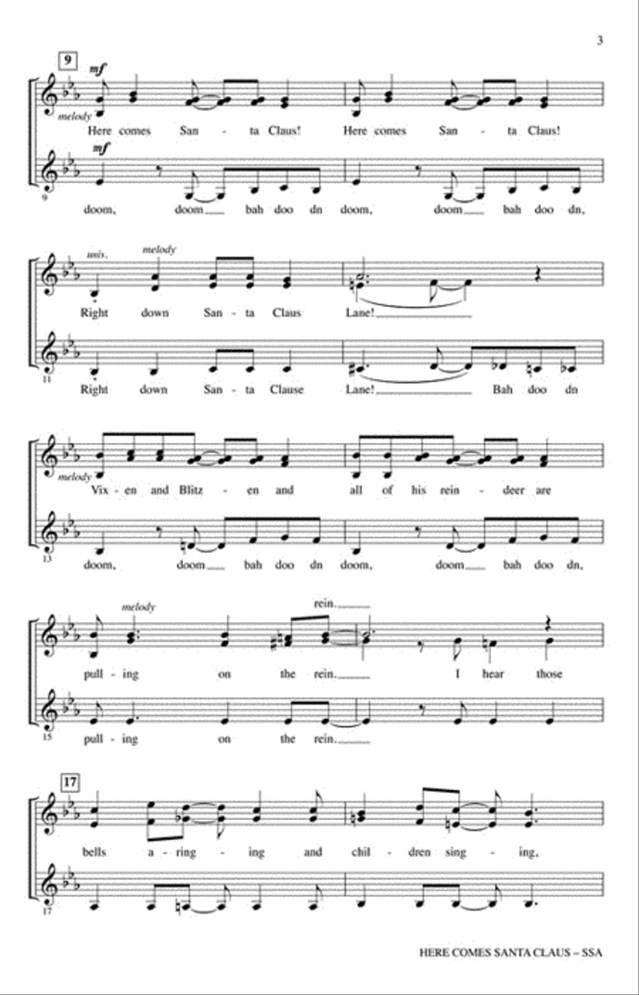 Here Comes Santa Claus SSA scores gallery preview page 3