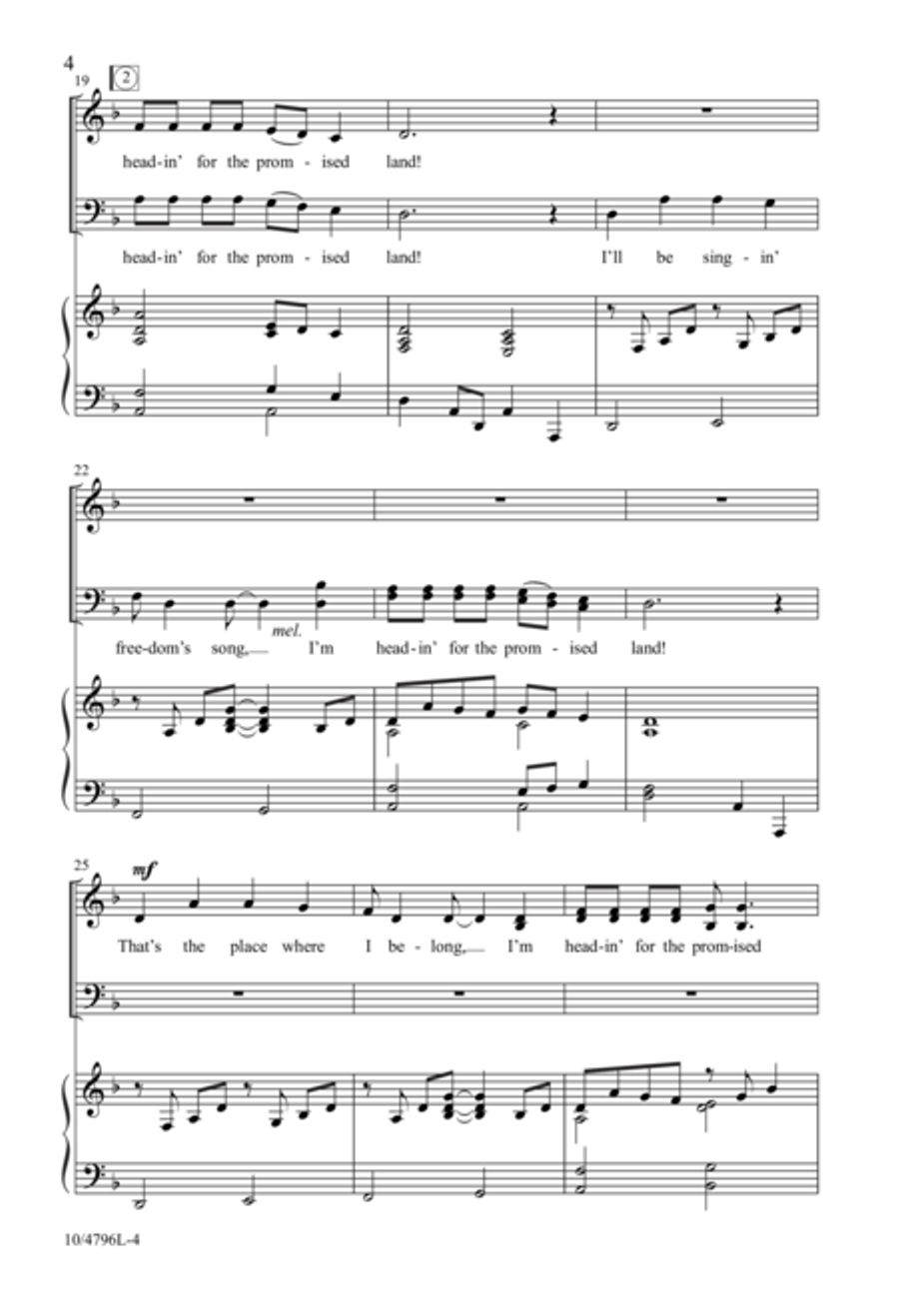 Headin' for the Promised Land 4-Part scores gallery preview page 4