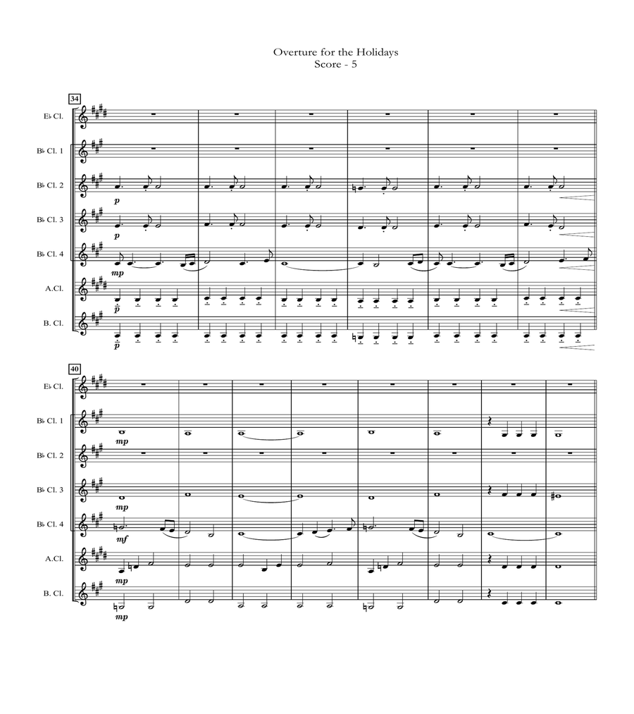 Overture for the Holidays (for Clarinet Choir)