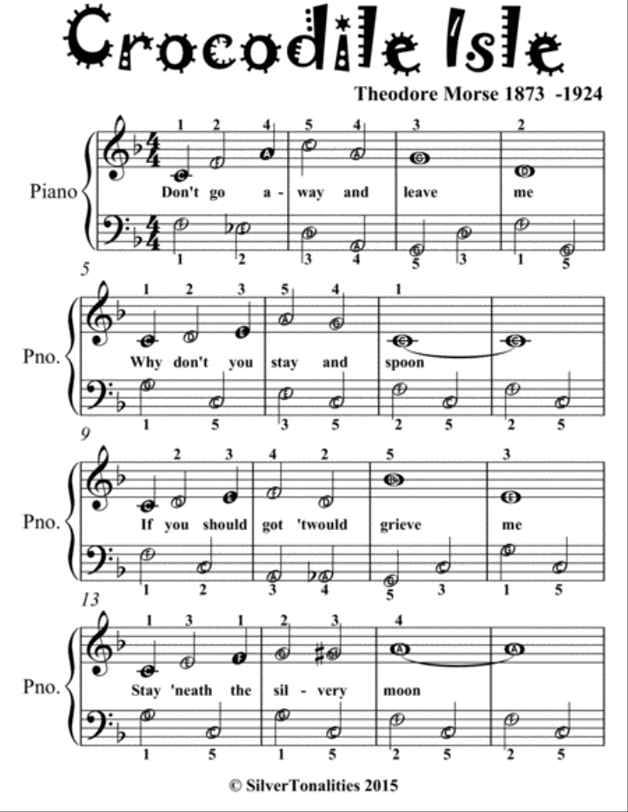 Crocodile Isle Easiest Piano Sheet Music for Beginner Pianists Easy Piano scores gallery preview page 2