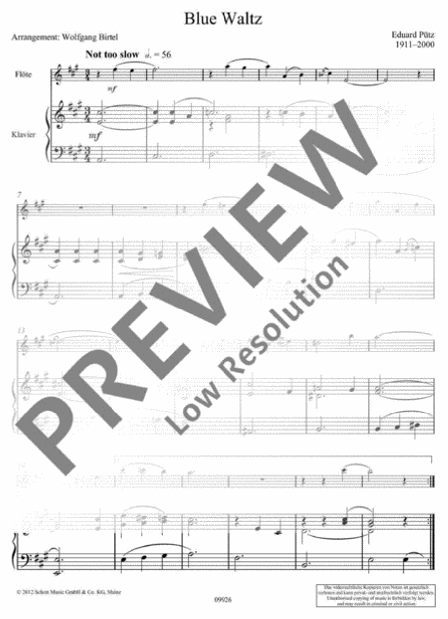 Blue Waltz Flute Solo scores gallery preview page 5