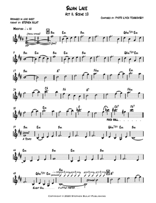 Swan Lake (Tchaikovsky) - Lead sheet in original key of Bm