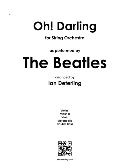 Oh! Darling (for String Orchestra) image number null
