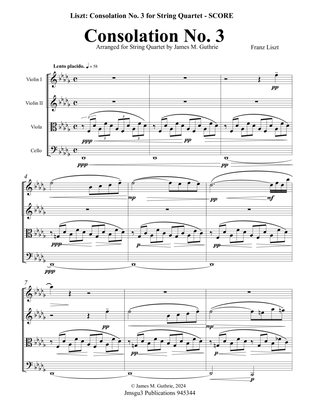 Liszt: Consolation No. 3 for String Quartet