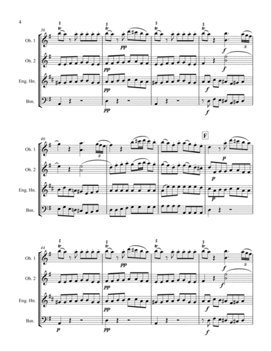 Eine Kleine Nachtmusik, Mvt. 1 Woodwind Ensemble scores gallery preview page 4
