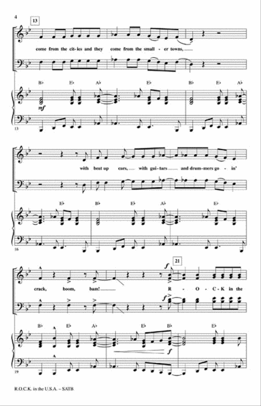 R.O.C.K. in the U.S.A. (A Salute to 60's Rock) 4-Part scores gallery preview page 3