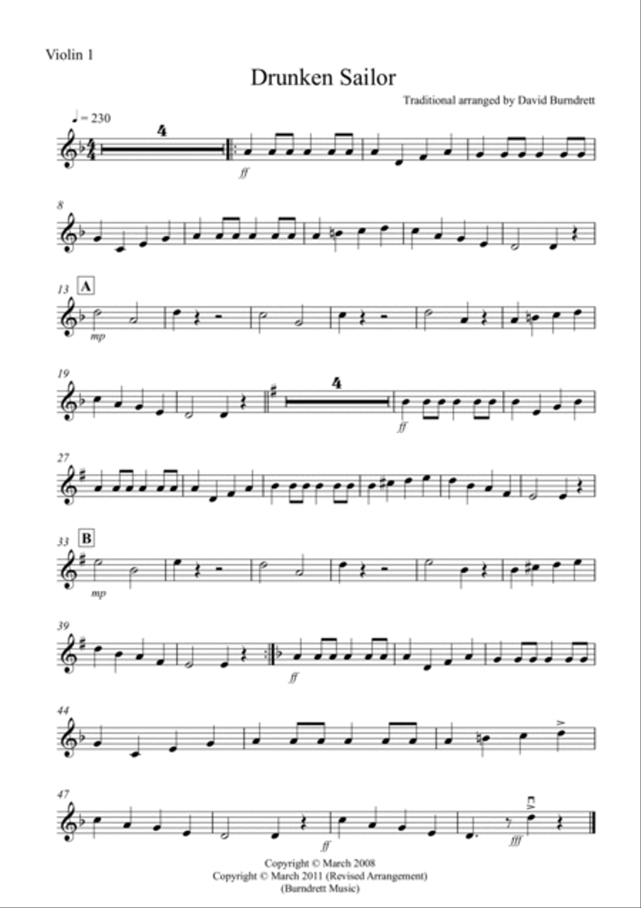 Drunken Sailor for String Orchestra String Orchestra scores gallery preview page 6