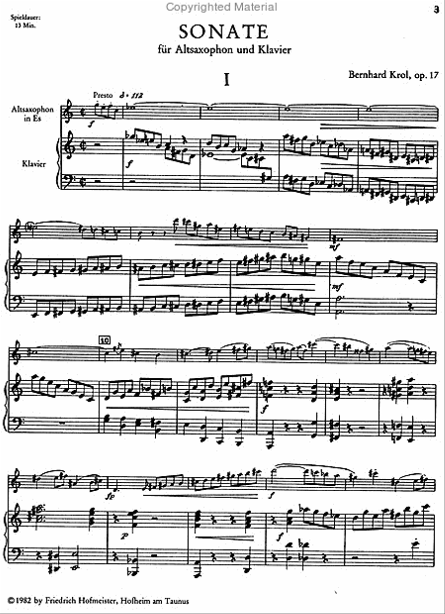 Sonate, op. 17 Sonate, op. 17 Alto Saxophone scores gallery preview page 2