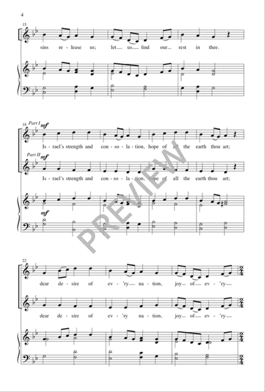 Come, Thou Long-Expected Jesus 2-Part scores gallery preview page 4