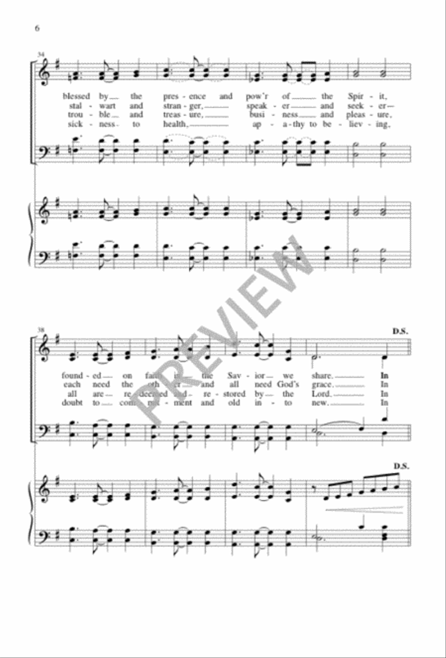 In Christ We Live 4-Part scores gallery preview page 6