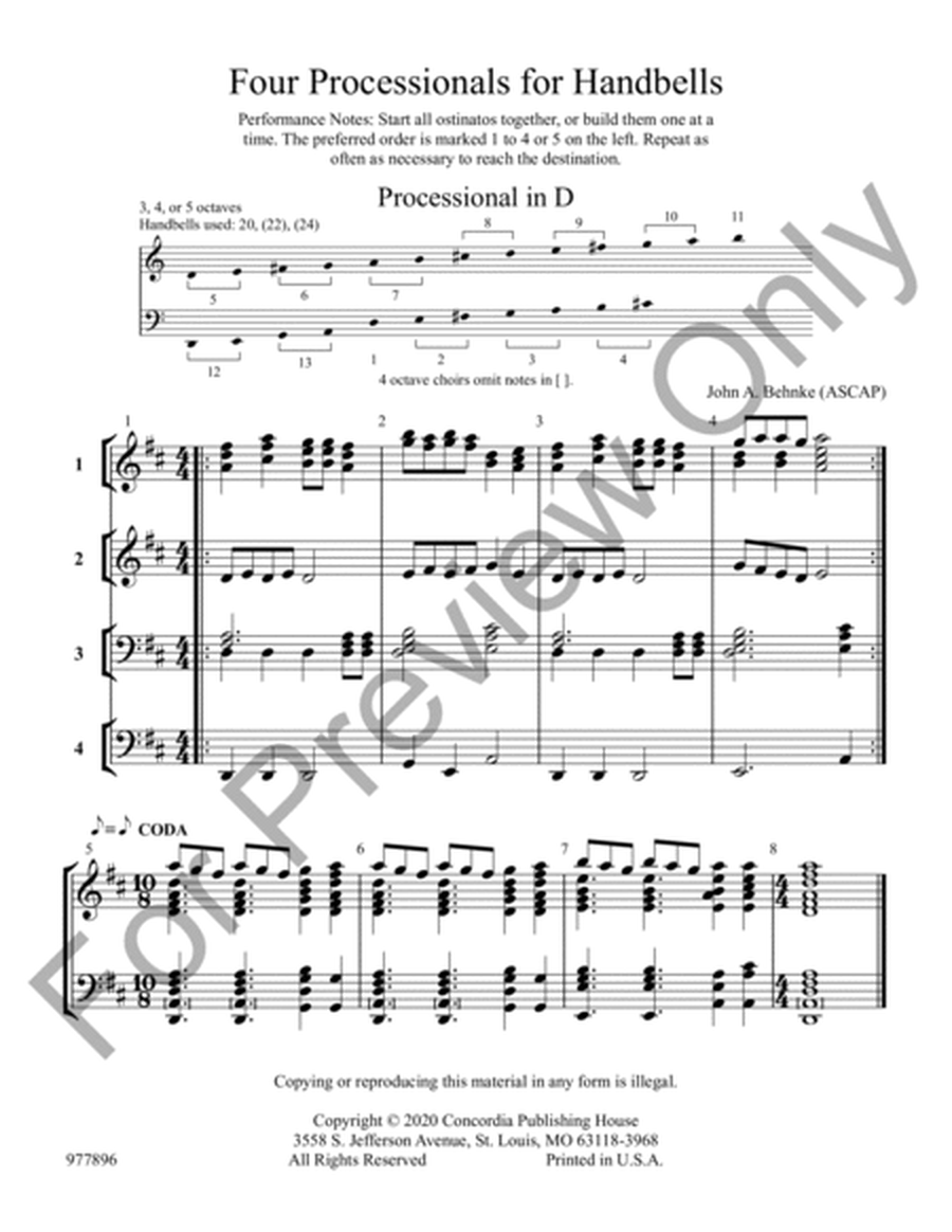 Four Processionals for Handbells image number null