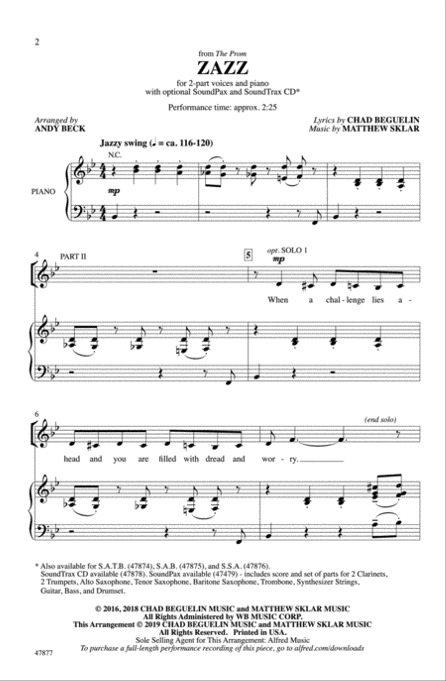 Zazz Choir scores gallery preview page 1