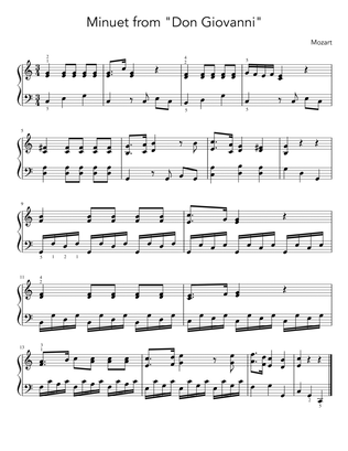 Minuet from Don Giovanni (Mozart) - Intermediate Piano Sheet Music