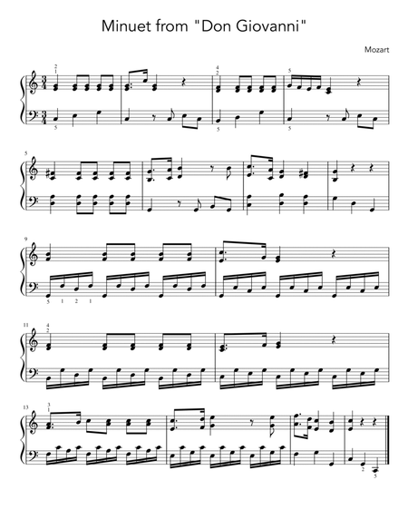 Minuet from Don Giovanni (Mozart) - Intermediate Piano Sheet Music