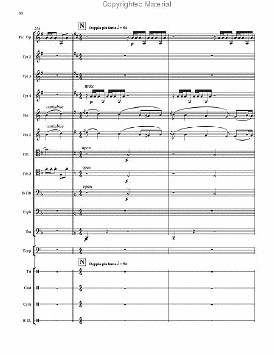 Danse Bachanale for Brass Choir with Timpani & Percussion Score scores gallery preview page 5