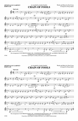 Chain of Fools: Optional Bb Clarinet/Horn in Bb