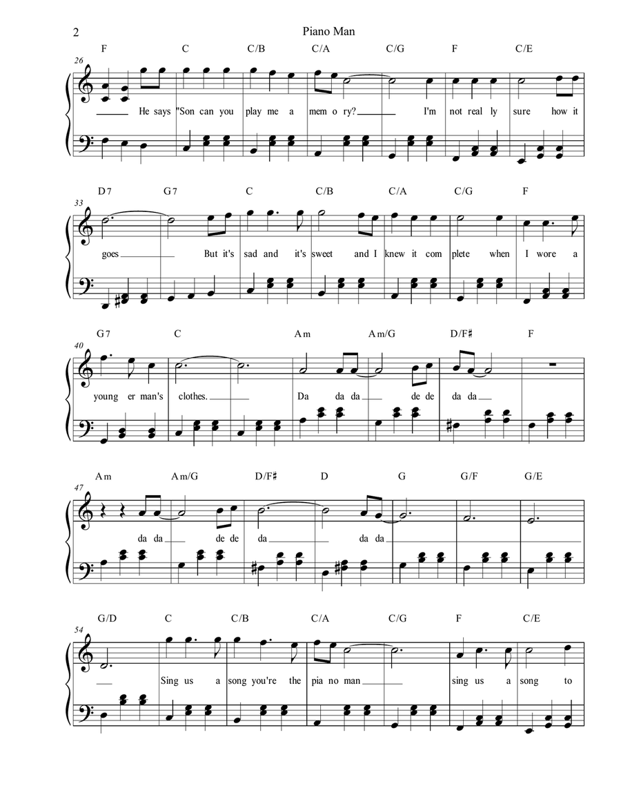 Piano Man Piano, Vocal scores gallery preview page 2
