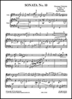 Book cover for Giuseppe Valentini: Sonata No.10 In E Major For Cello and Piano