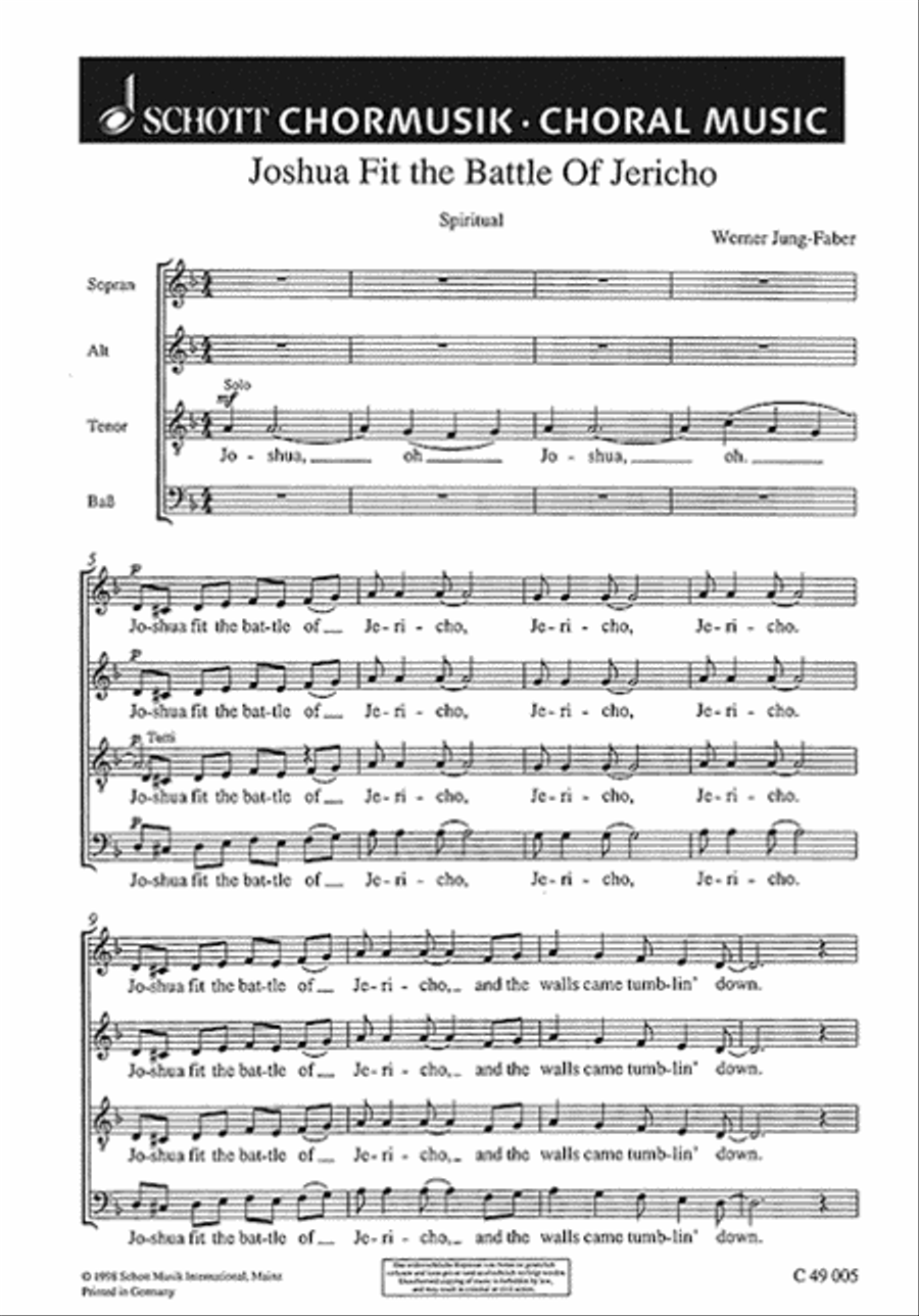 Joshua Fit the Battle of Jericho 4-Part scores gallery preview page 1