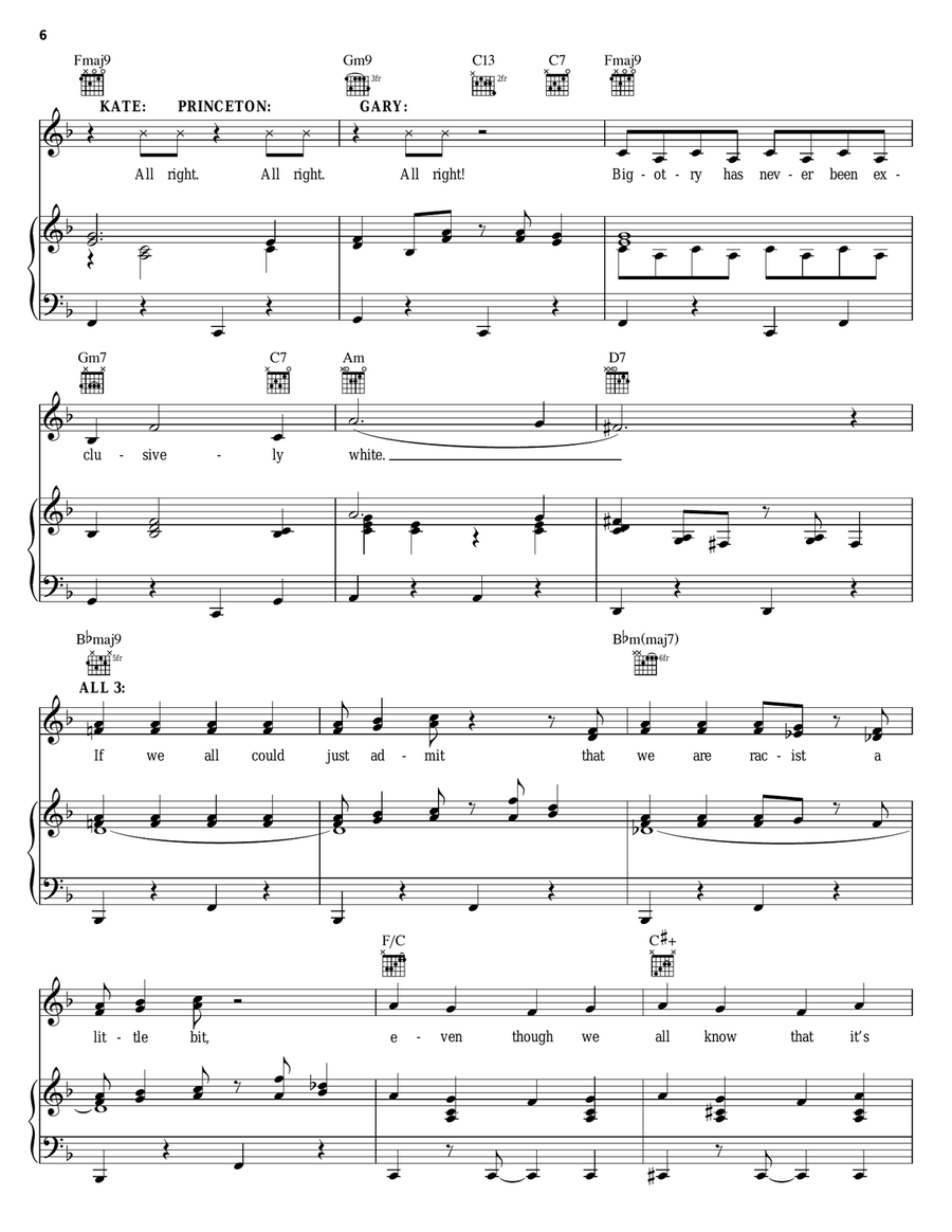 Everyone's A Little Bit Racist (from Avenue Q) Piano, Vocal, Guitar scores gallery preview page 6