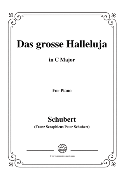 Schubert-Das Grosse Halleluja,in C Major,for Voice and Piano image number null