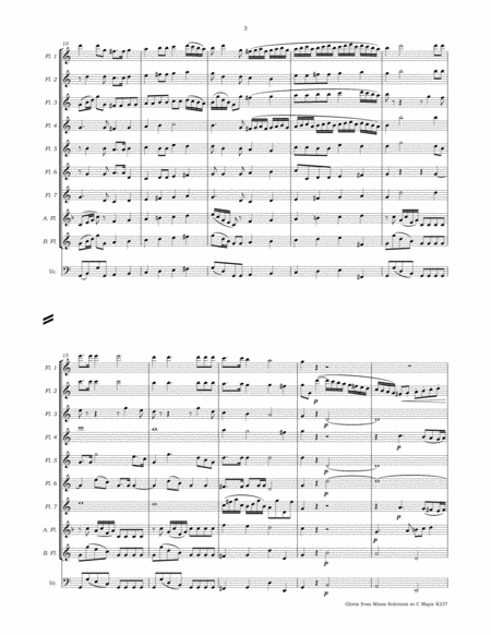 Gloria from Missa Solemnis in C Major K337 for Flute Choir image number null