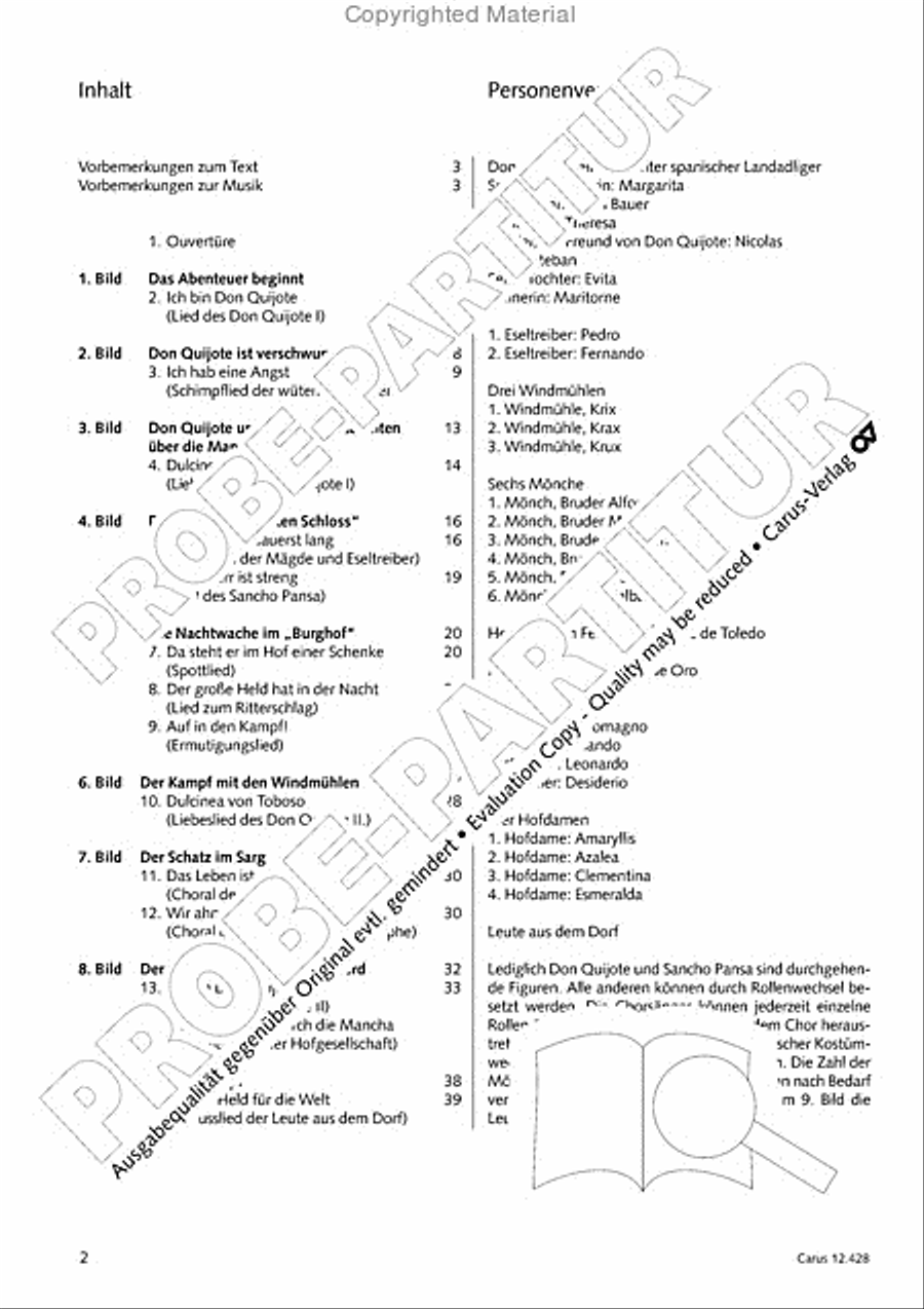 Die seltsamen Abenteuer von Don Quijote und Sancho Pansa Unison Choir scores gallery preview page 4