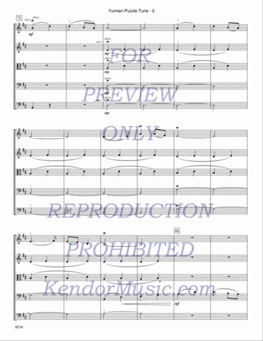 Yunnan Puzzle Tune String Orchestra scores gallery preview page 6