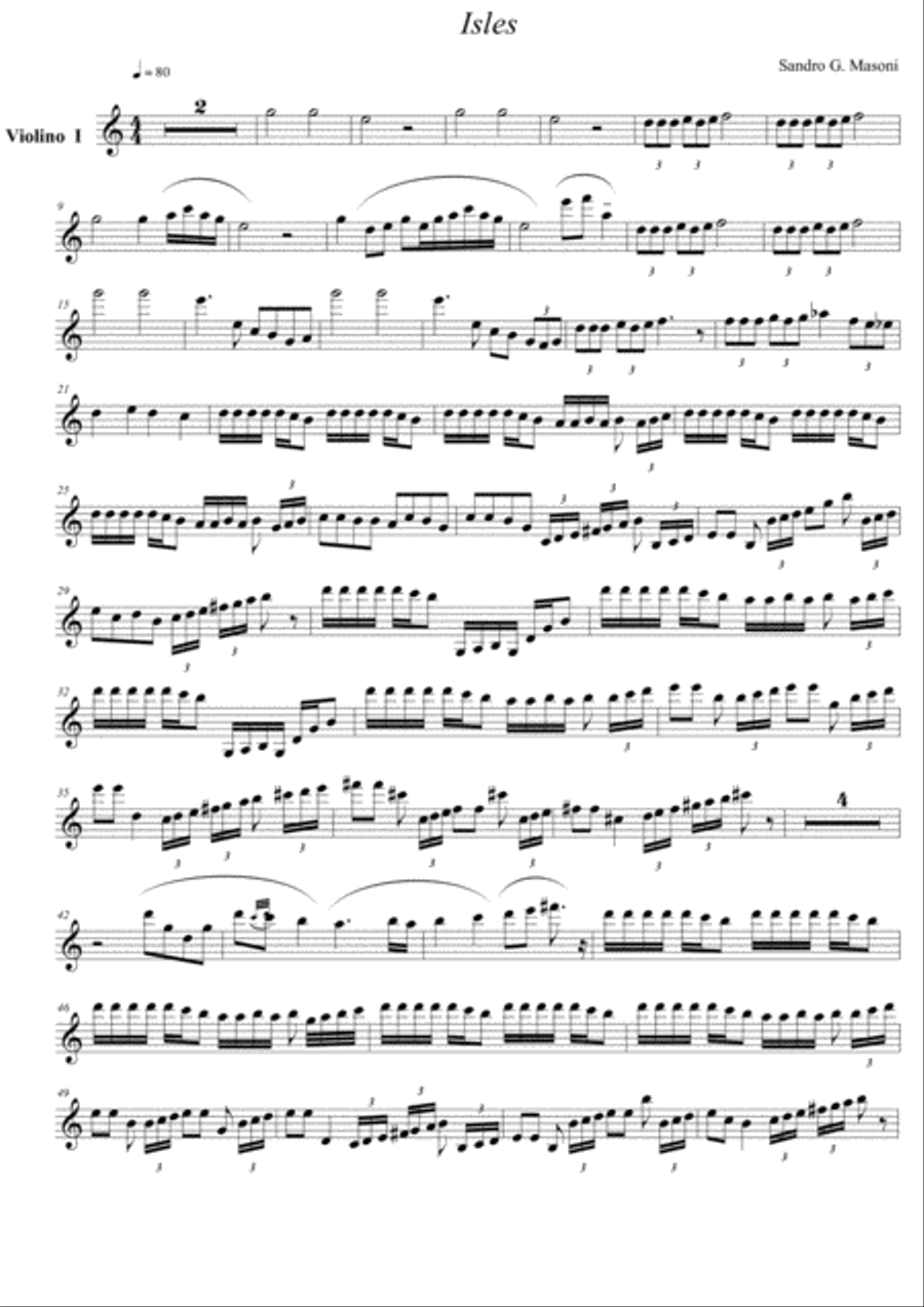 Isles (Violin I part) String Quartet scores gallery preview page 1