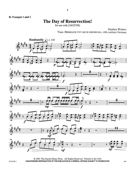 The Day of Resurrection - Brass Score