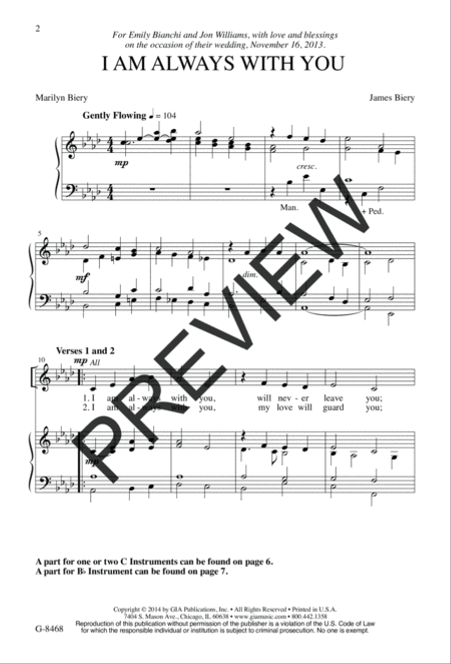 I Am Always with You I Am Always with You Unison Choir scores gallery preview page 2