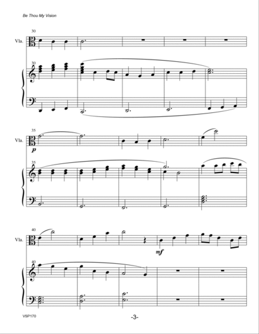 BE THOU MY VISION - VIOLA SOLO with Piano Accompaniment Piano scores gallery preview page 3