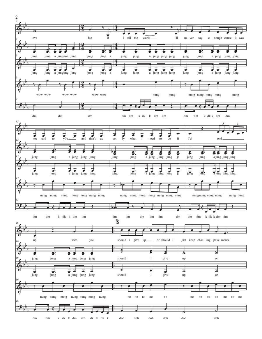 Chasing Pavements 4-Part scores gallery preview page 2